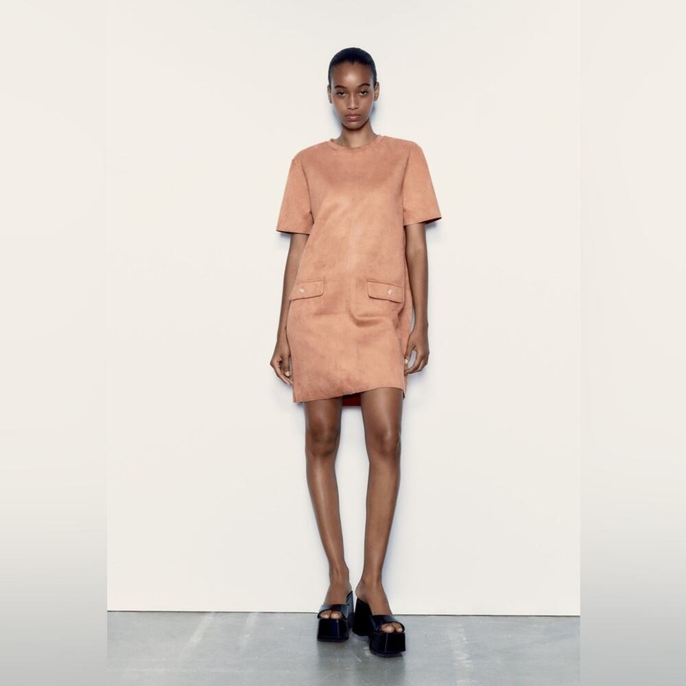Zara Faux Suede Dress Small NWT